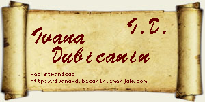Ivana Dubičanin vizit kartica